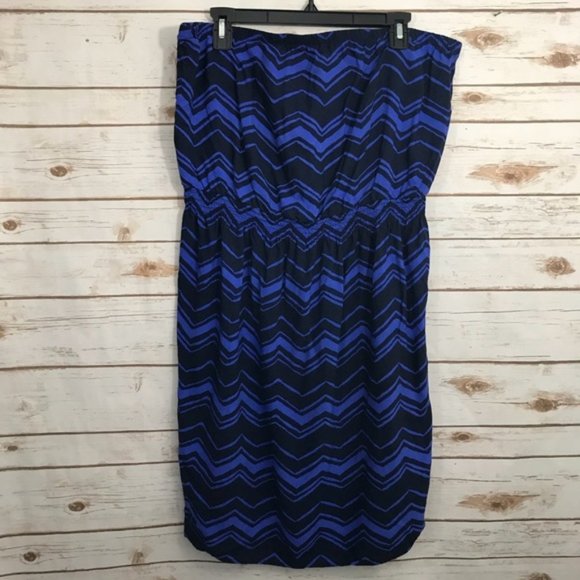 Gap Strapless Chevron Print Summer Spring Dress - Picture 1 of 1